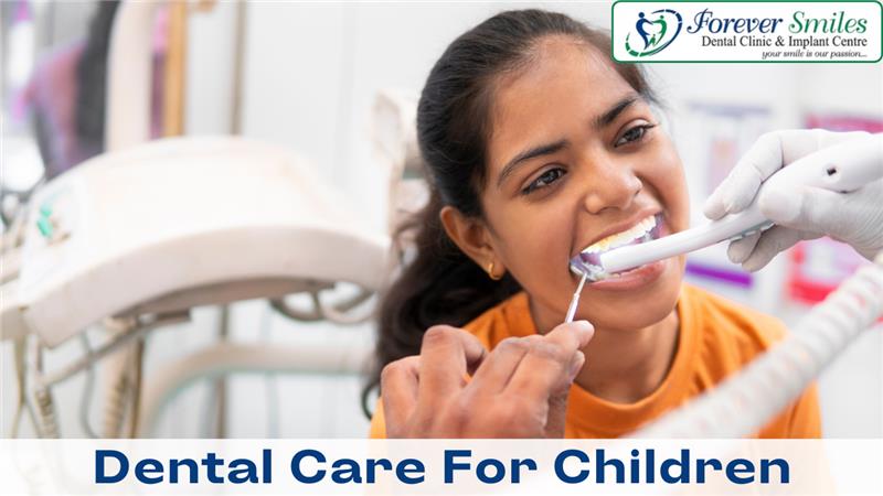 Dentist providing dental care for a child at Forever Smiles Clinic.